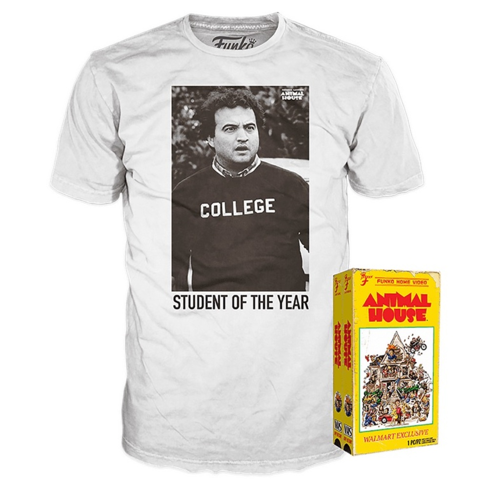 NWT Sealed in Box Funko Animal House Iconic Belushi College XL Tee Shirt VHS Box